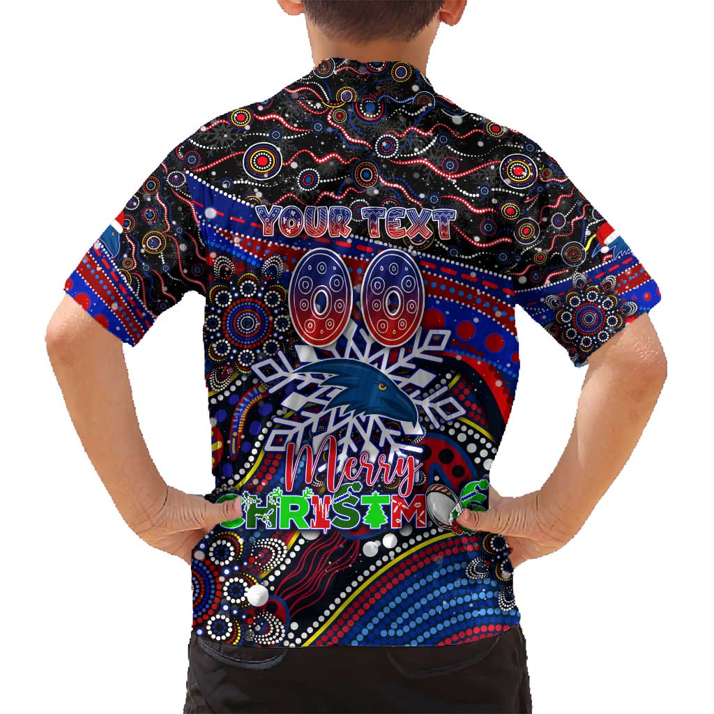 Merry Christmas AFL Adelaide Crows Family Matching Puletasi and Hawaiian Shirt Aboriginal Santa Football Mascot
