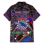 Merry Christmas AFL Adelaide Crows Family Matching Summer Maxi Dress and Hawaiian Shirt Aboriginal Santa Football Mascot
