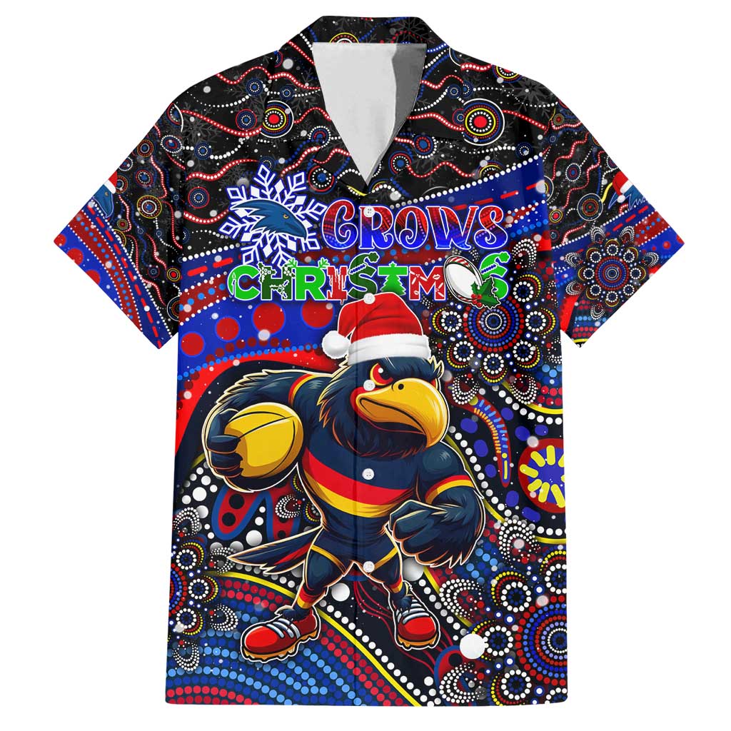 Merry Christmas AFL Adelaide Crows Family Matching Tank Maxi Dress and Hawaiian Shirt Aboriginal Santa Football Mascot