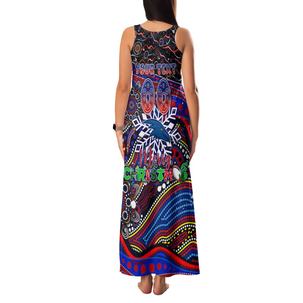 Merry Christmas AFL Adelaide Crows Family Matching Tank Maxi Dress and Hawaiian Shirt Aboriginal Santa Football Mascot