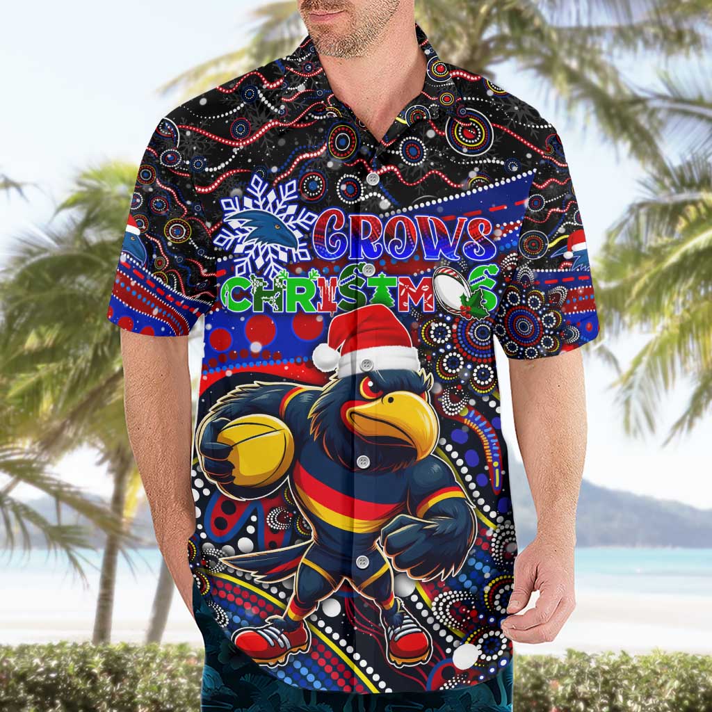 Merry Christmas AFL Adelaide Crows Hawaiian Shirt Aboriginal Santa Football Mascot