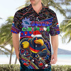 Merry Christmas AFL Adelaide Crows Hawaiian Shirt Aboriginal Santa Football Mascot
