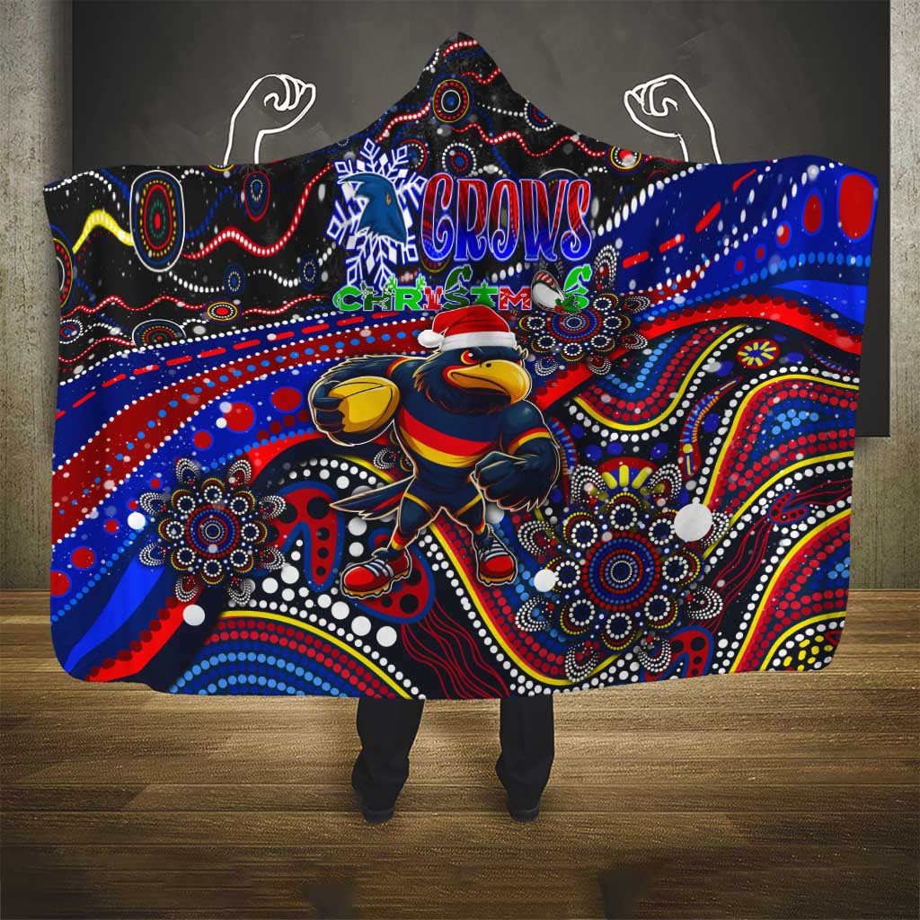 Merry Christmas AFL Adelaide Crows Hooded Blanket Aboriginal Santa Football Mascot