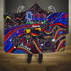Merry Christmas AFL Adelaide Crows Hooded Blanket Aboriginal Santa Football Mascot