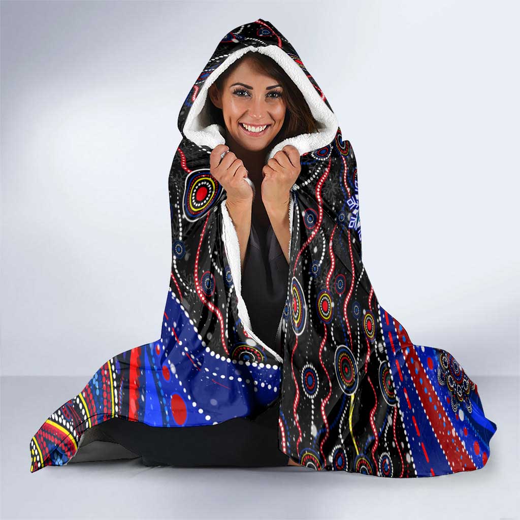 Merry Christmas AFL Adelaide Crows Hooded Blanket Aboriginal Santa Football Mascot
