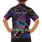 Merry Christmas AFL Adelaide Crows Kid Hawaiian Shirt Aboriginal Santa Football Mascot