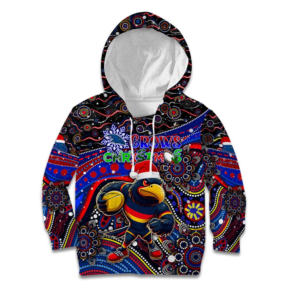 Merry Christmas AFL Adelaide Crows Kid Hoodie Aboriginal Santa Football Mascot