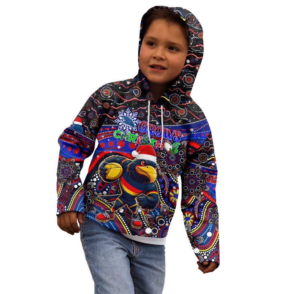 Merry Christmas AFL Adelaide Crows Kid Hoodie Aboriginal Santa Football Mascot
