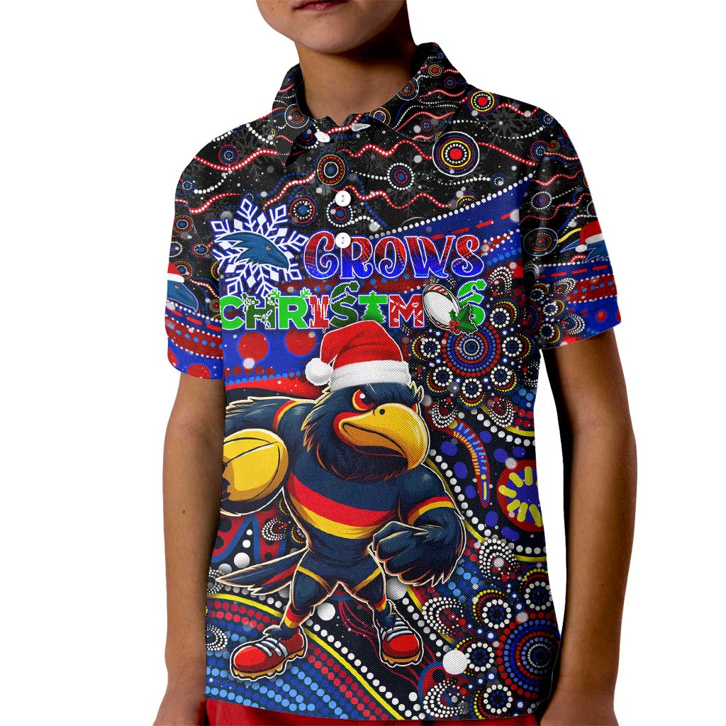 Merry Christmas AFL Adelaide Crows Kid Polo Shirt Aboriginal Santa Football Mascot