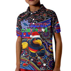 Merry Christmas AFL Adelaide Crows Kid Polo Shirt Aboriginal Santa Football Mascot