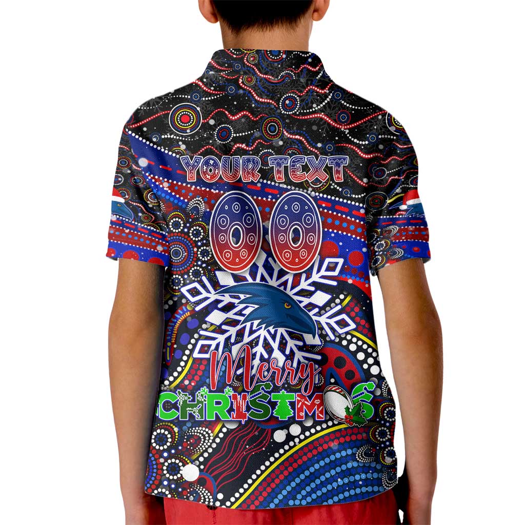 Merry Christmas AFL Adelaide Crows Kid Polo Shirt Aboriginal Santa Football Mascot