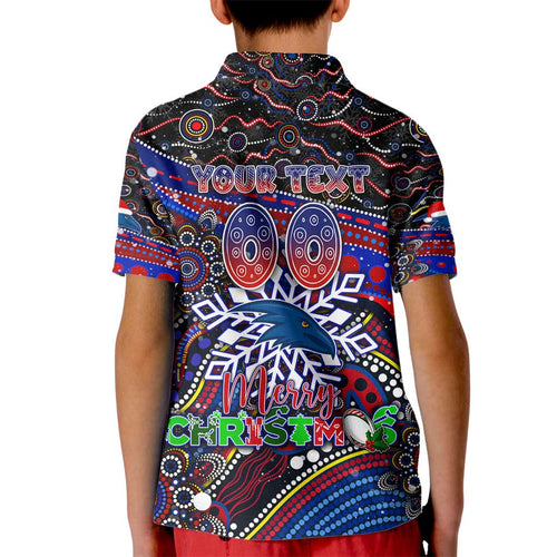 Merry Christmas AFL Adelaide Crows Kid Polo Shirt Aboriginal Santa Football Mascot