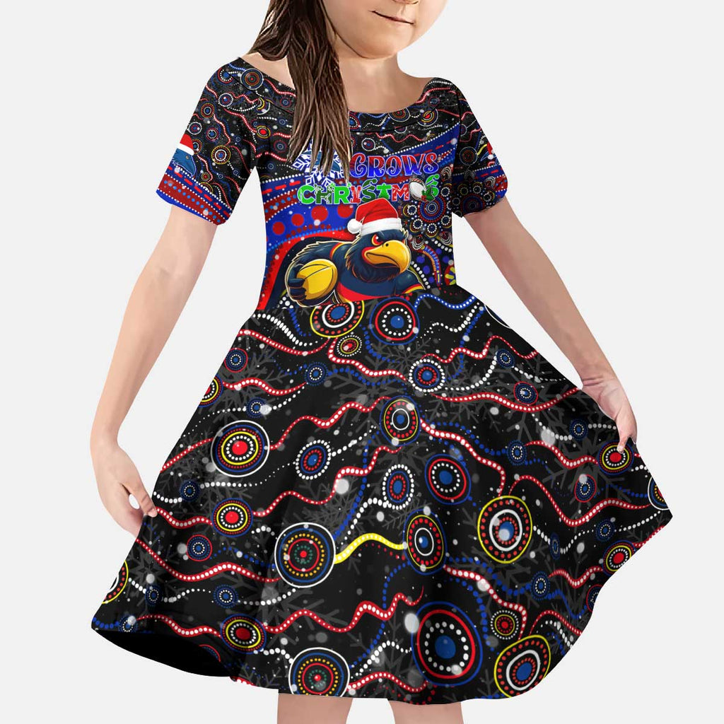 Merry Christmas AFL Adelaide Crows Kid Short Sleeve Dress Aboriginal Santa Football Mascot