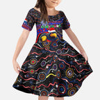Merry Christmas AFL Adelaide Crows Kid Short Sleeve Dress Aboriginal Santa Football Mascot