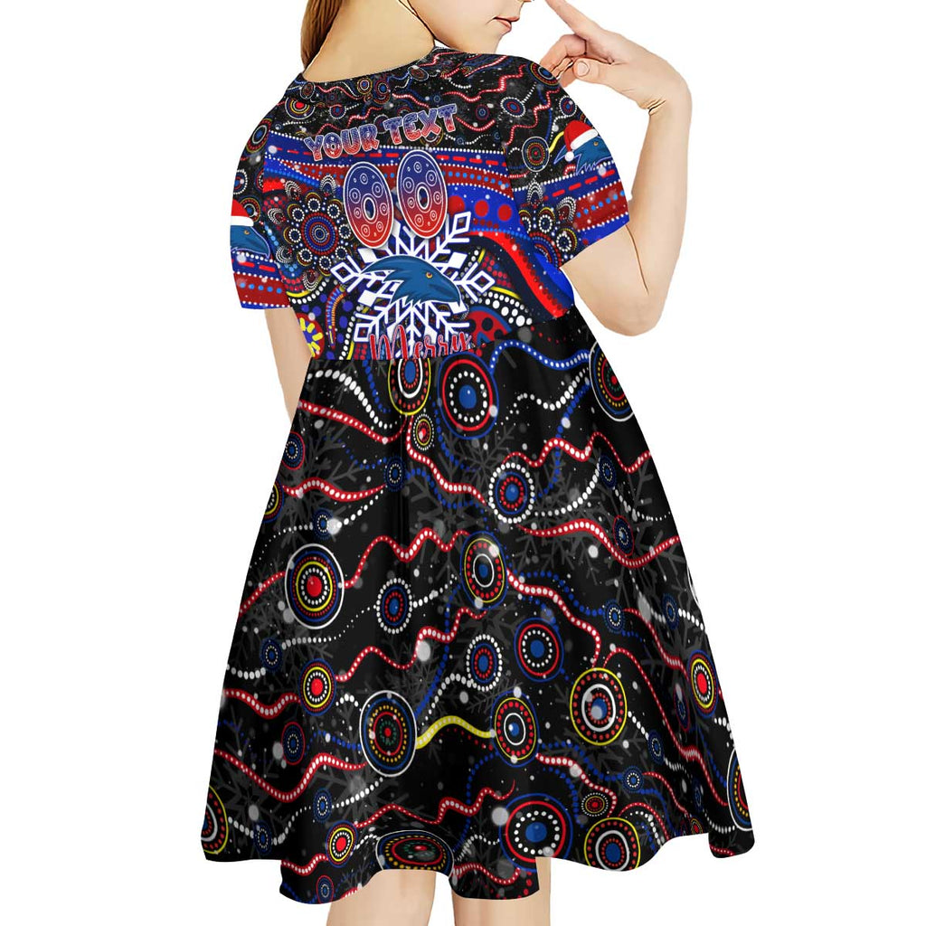 Merry Christmas AFL Adelaide Crows Kid Short Sleeve Dress Aboriginal Santa Football Mascot