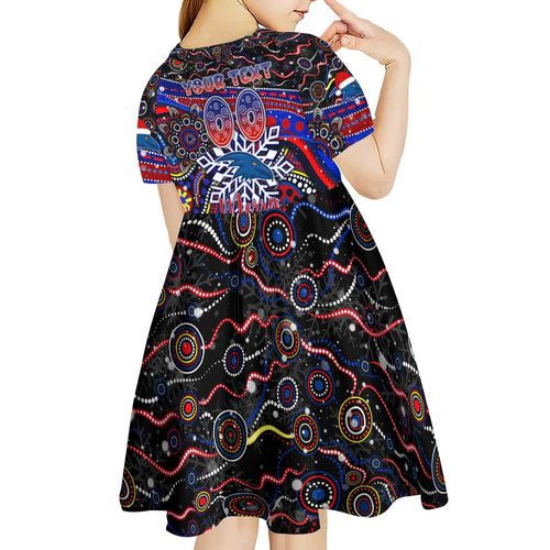 Merry Christmas AFL Adelaide Crows Kid Short Sleeve Dress Aboriginal Santa Football Mascot