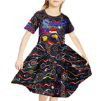 Merry Christmas AFL Adelaide Crows Kid Short Sleeve Dress Aboriginal Santa Football Mascot