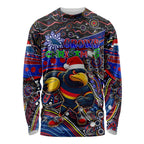 Merry Christmas AFL Adelaide Crows Long Sleeve Shirt Aboriginal Santa Football Mascot