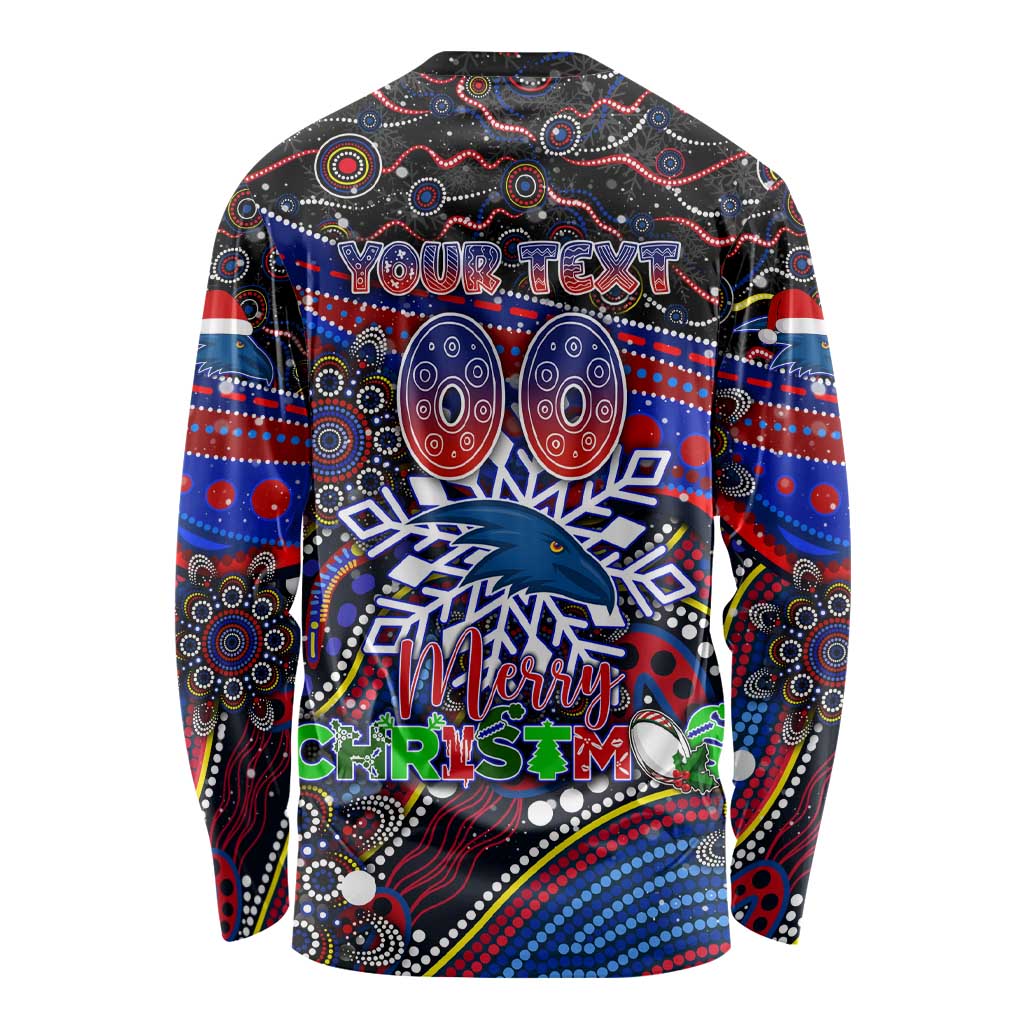 Merry Christmas AFL Adelaide Crows Long Sleeve Shirt Aboriginal Santa Football Mascot