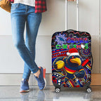 Merry Christmas AFL Adelaide Crows Luggage Cover Aboriginal Santa Football Mascot