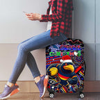 Merry Christmas AFL Adelaide Crows Luggage Cover Aboriginal Santa Football Mascot