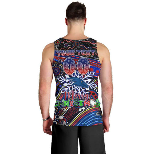 Merry Christmas AFL Adelaide Crows Men Tank Top Aboriginal Santa Football Mascot