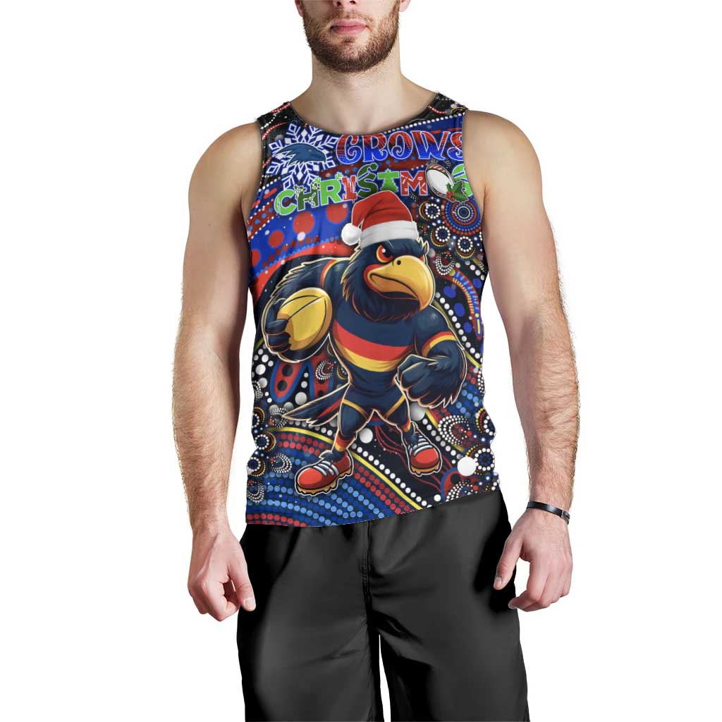 Merry Christmas AFL Adelaide Crows Men Tank Top Aboriginal Santa Football Mascot