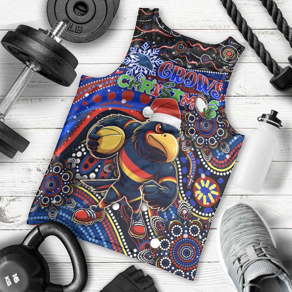 Merry Christmas AFL Adelaide Crows Men Tank Top Aboriginal Santa Football Mascot