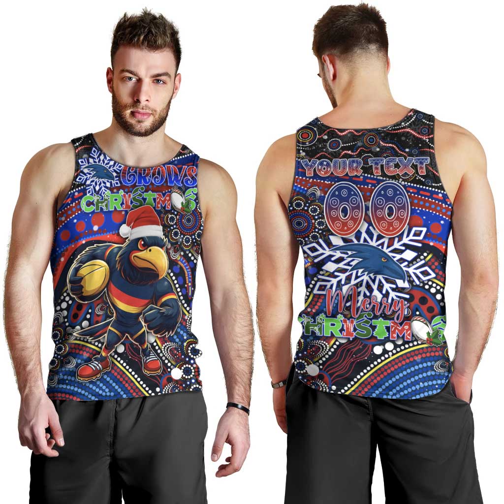 Merry Christmas AFL Adelaide Crows Men Tank Top Aboriginal Santa Football Mascot