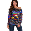 Merry Christmas AFL Adelaide Crows Off Shoulder Sweater Aboriginal Santa Football Mascot