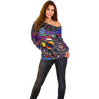 Merry Christmas AFL Adelaide Crows Off Shoulder Sweater Aboriginal Santa Football Mascot