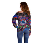 Merry Christmas AFL Adelaide Crows Off Shoulder Sweater Aboriginal Santa Football Mascot