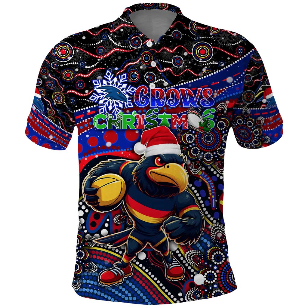 Merry Christmas AFL Adelaide Crows Polo Shirt Aboriginal Santa Football Mascot