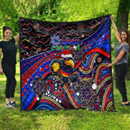 Merry Christmas AFL Adelaide Crows Quilt Aboriginal Santa Football Mascot