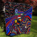 Merry Christmas AFL Adelaide Crows Quilt Aboriginal Santa Football Mascot