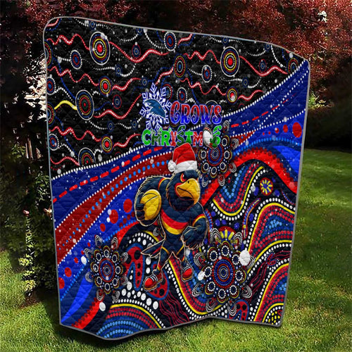 Merry Christmas AFL Adelaide Crows Quilt Aboriginal Santa Football Mascot