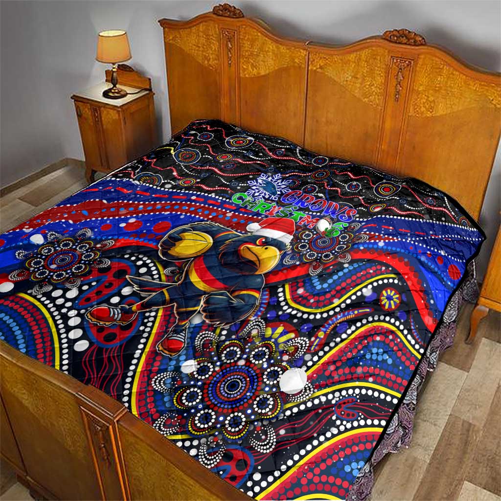 Merry Christmas AFL Adelaide Crows Quilt Aboriginal Santa Football Mascot