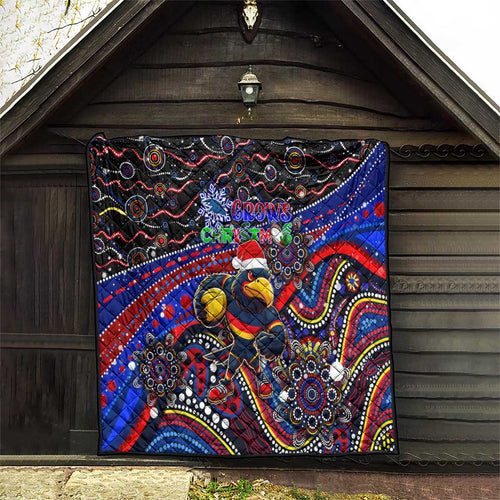 Merry Christmas AFL Adelaide Crows Quilt Aboriginal Santa Football Mascot