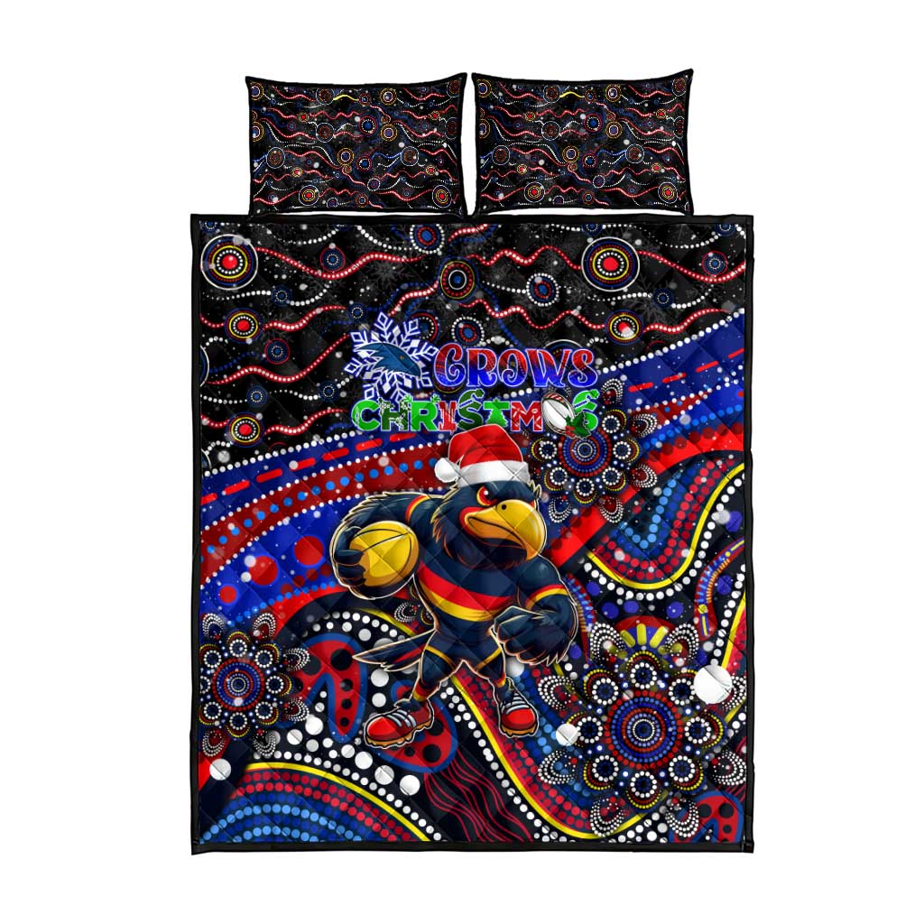 Merry Christmas AFL Adelaide Crows Quilt Bed Set Aboriginal Santa Football Mascot