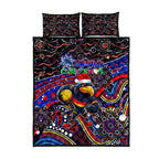 Merry Christmas AFL Adelaide Crows Quilt Bed Set Aboriginal Santa Football Mascot