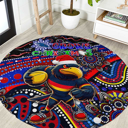Merry Christmas AFL Adelaide Crows Round Carpet Aboriginal Santa Football Mascot