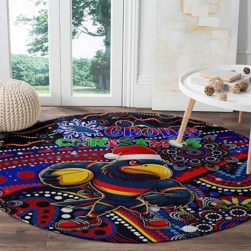 Merry Christmas AFL Adelaide Crows Round Carpet Aboriginal Santa Football Mascot