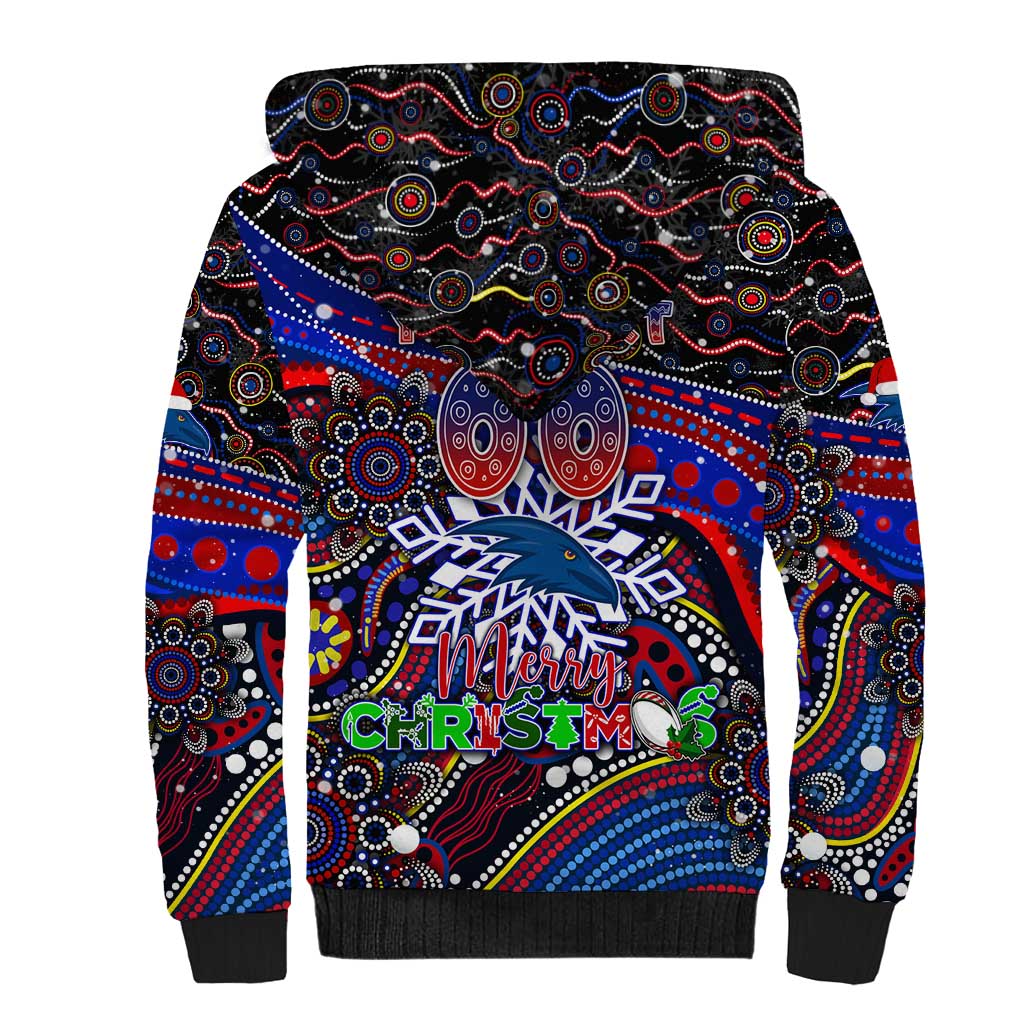 Merry Christmas AFL Adelaide Crows Sherpa Hoodie Aboriginal Santa Football Mascot
