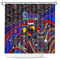 Merry Christmas AFL Adelaide Crows Shower Curtain Aboriginal Santa Football Mascot