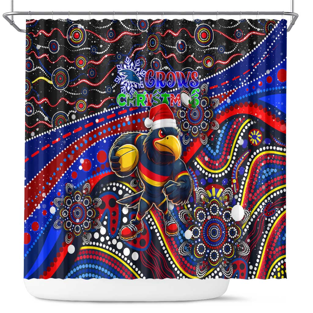 Merry Christmas AFL Adelaide Crows Shower Curtain Aboriginal Santa Football Mascot