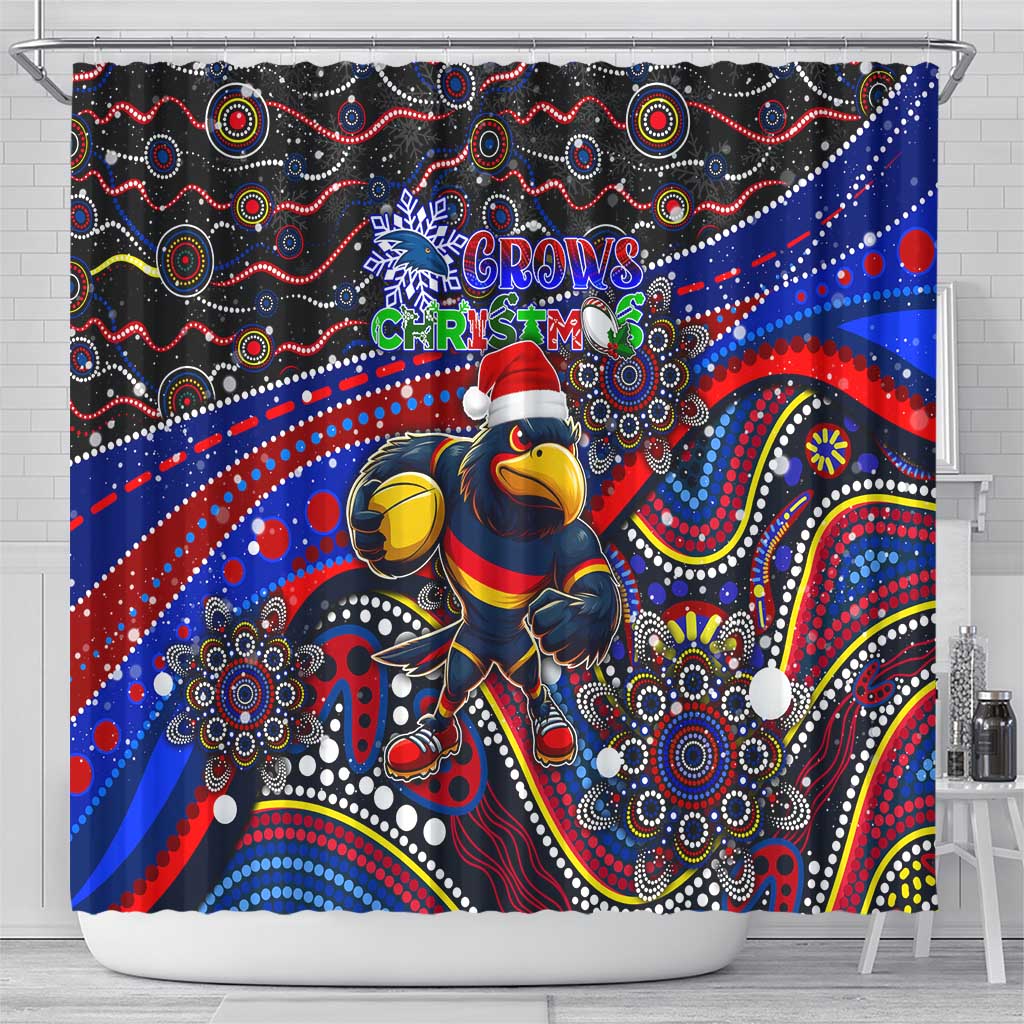 Merry Christmas AFL Adelaide Crows Shower Curtain Aboriginal Santa Football Mascot