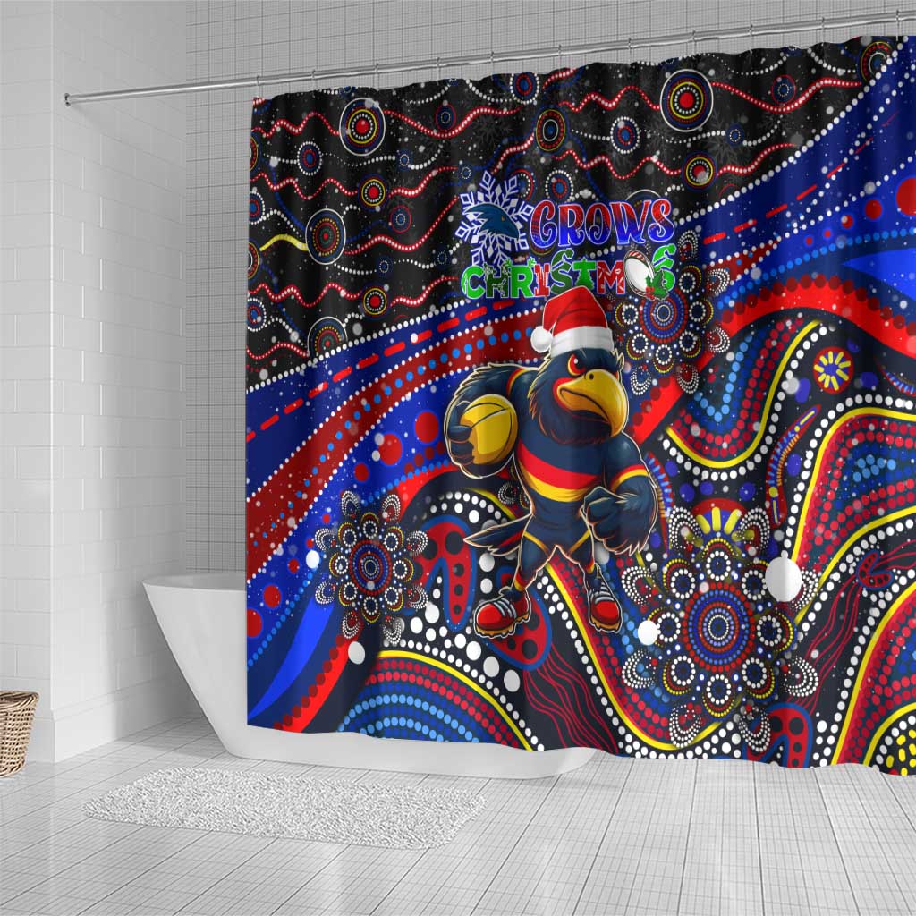 Merry Christmas AFL Adelaide Crows Shower Curtain Aboriginal Santa Football Mascot