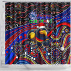 Merry Christmas AFL Adelaide Crows Shower Curtain Aboriginal Santa Football Mascot