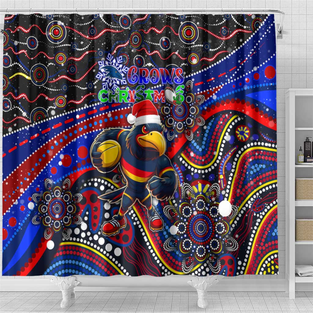 Merry Christmas AFL Adelaide Crows Shower Curtain Aboriginal Santa Football Mascot