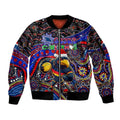 Merry Christmas AFL Adelaide Crows Sleeve Zip Bomber Jacket Aboriginal Santa Football Mascot